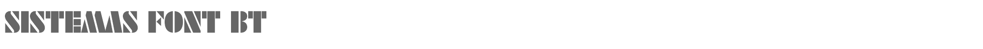 Sample characters Sistemas Font
